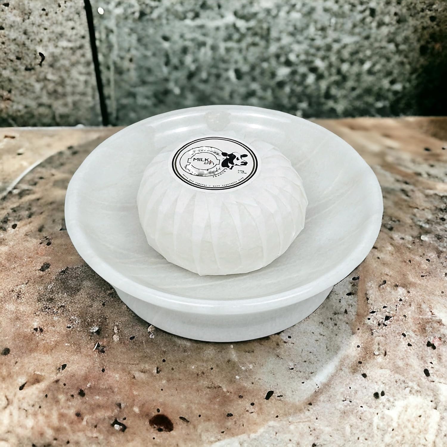 Hapton House Jabonera de mármol natural blanco, hecho a mano, mármol sólido auténtico, soporte para jabón, plato decorativo, plato de joyería,