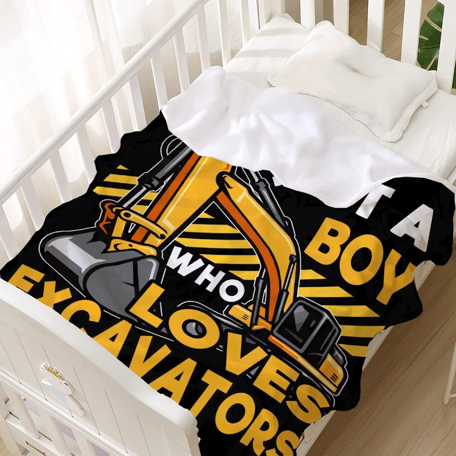 Just A Boy Who Loves Excavators – Manta suave de franela acogedora y ligera, regalo perfecto para cama, sofá, sofá, 40 x 30 pulgadas, extra pequeña