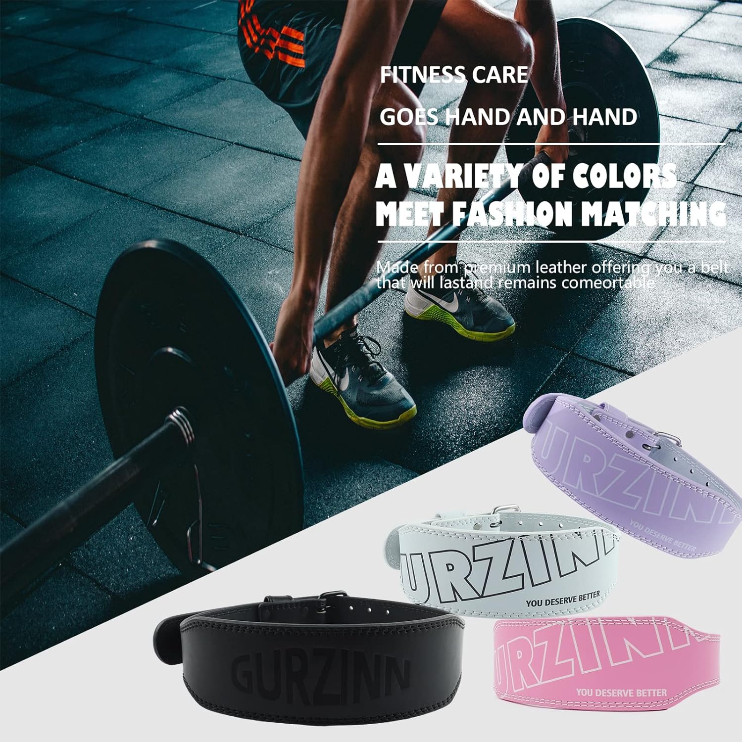 Cinturón de levantamiento de pesas de cuero de 0.354 in para mujeres y hombres con soporte lumbar acolchado de 4 pulgadas para entrenamiento de