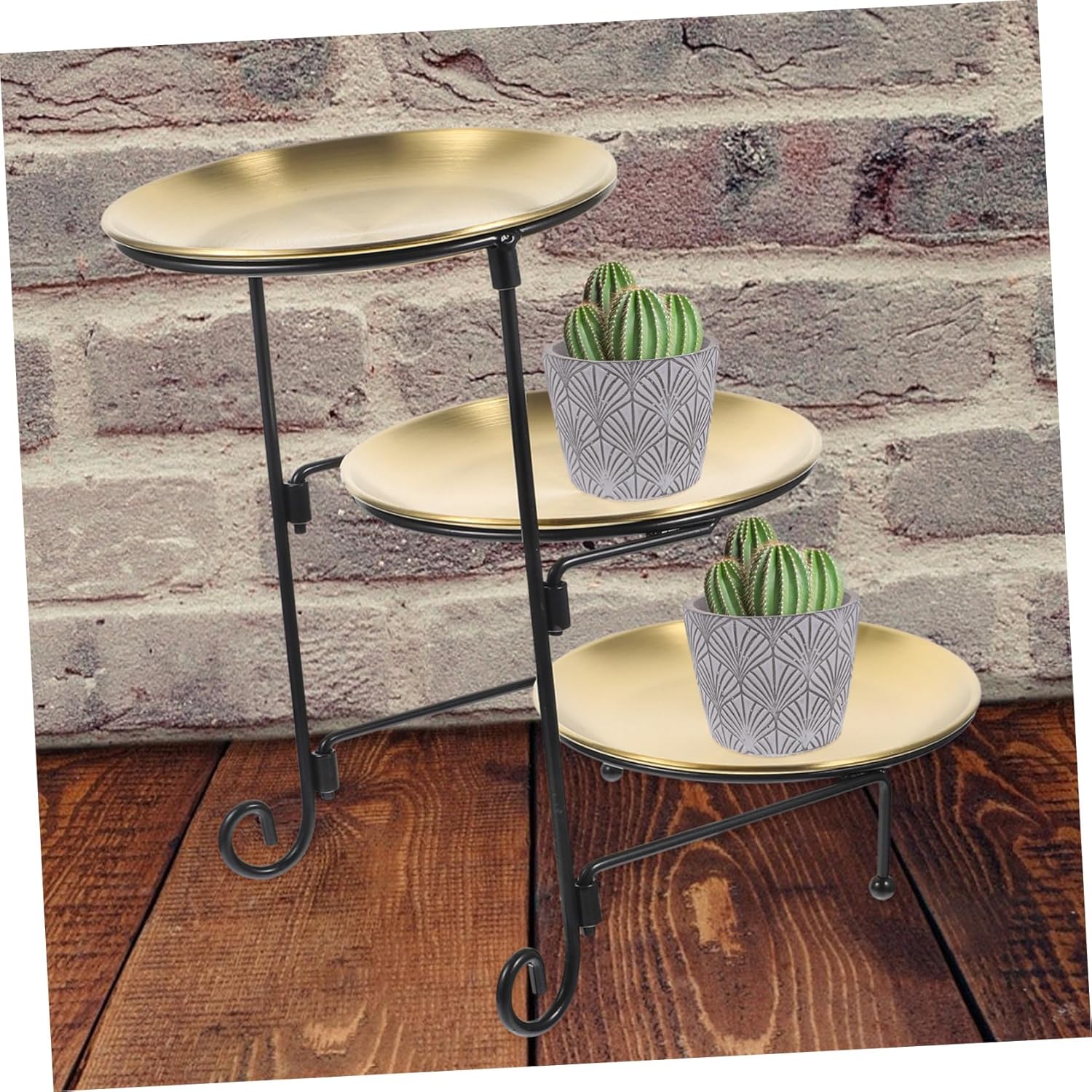 1 soporte para macetas de 3 niveles para plantas de interior, soporte de metal para plantas de interior, soporte de alambre para macetas, macetas