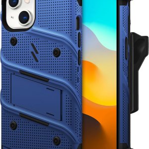 ZIZO Bolt Bundle – Funda para iPhone 15 con protector de pantalla y cordón de soporte, color azul ZIZO Bolt Bundle – Funda para iPhone 15 con protector de pantalla y cordón de soporte, color azul