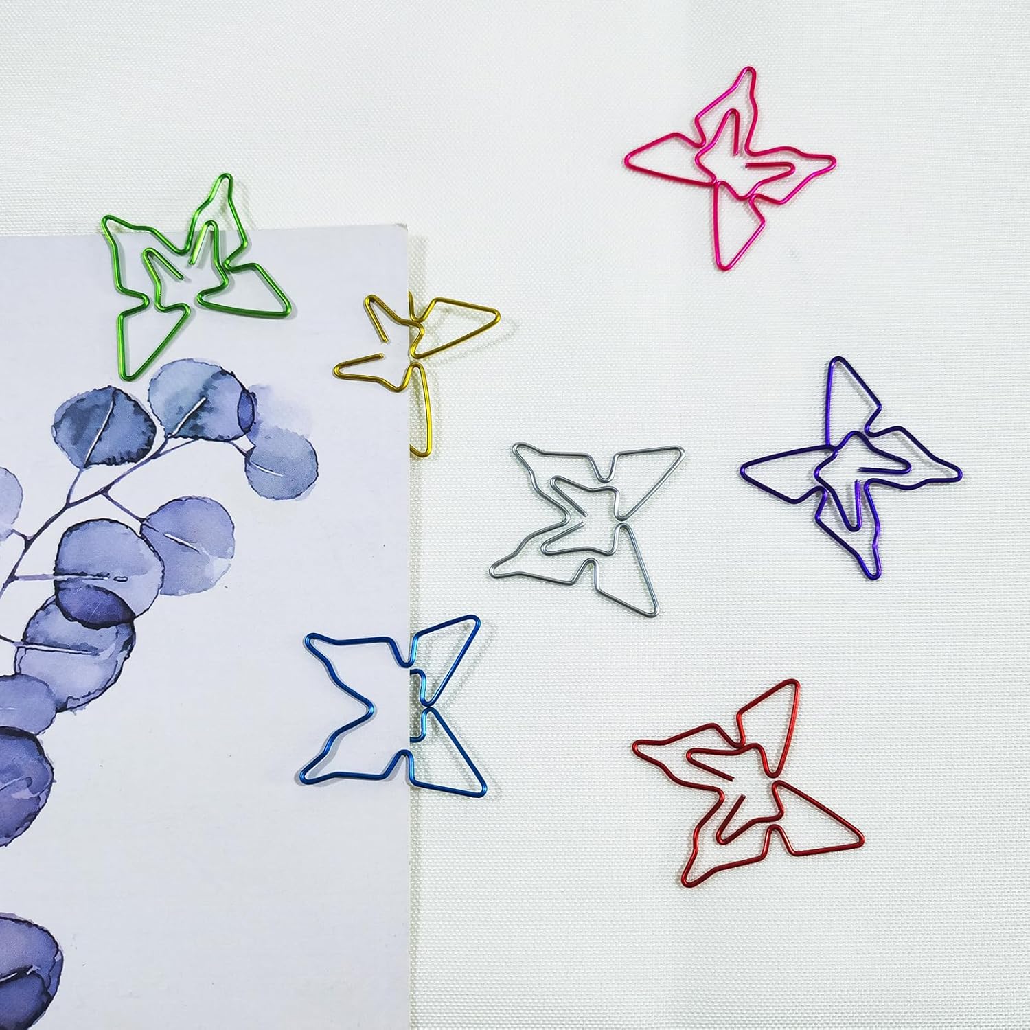 40 clips de papel en forma de mariposa, clip de papel con forma de clip de lazo colorido, carpeta de oficina portátil para suministros escolares de