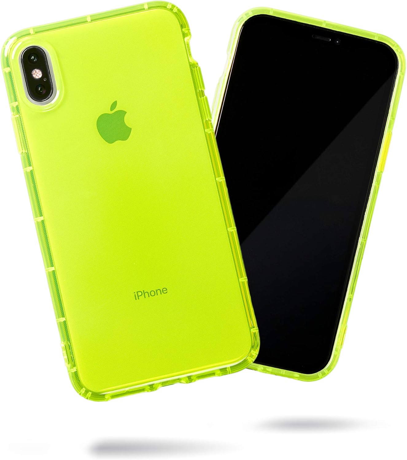 SteepLab Funda con resaltador de neón para iPhone Xs Max (pantalla de 6.5 pulgadas), funda Grippy Jelly con bolsillos protectores de aire (amarillo