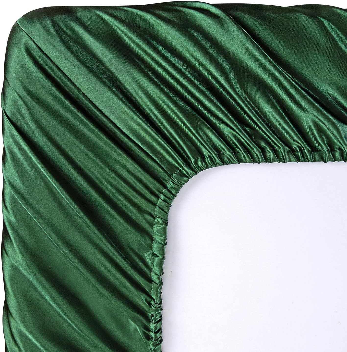 SiinvdaBZX Juego de sábanas de 3 piezas, tamaño individual XL, sábanas de satén sedoso verde esmeralda, juego de ropa de cama individual XL, sábanas
