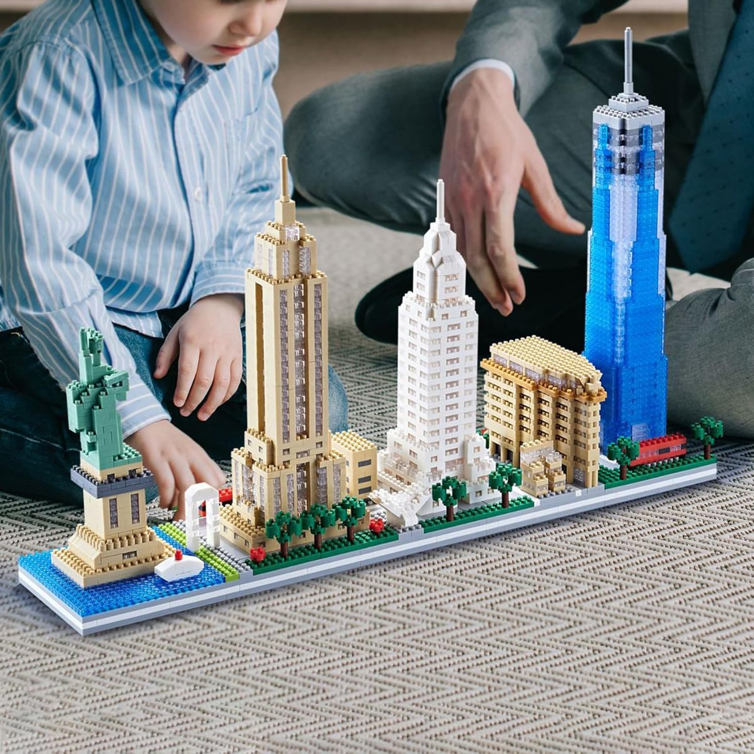 Juego de bloques de construcción, modelo de arquitectura New York Skylines, bloques de construcción, 3452 piezas, micro ladrillos de construcción,