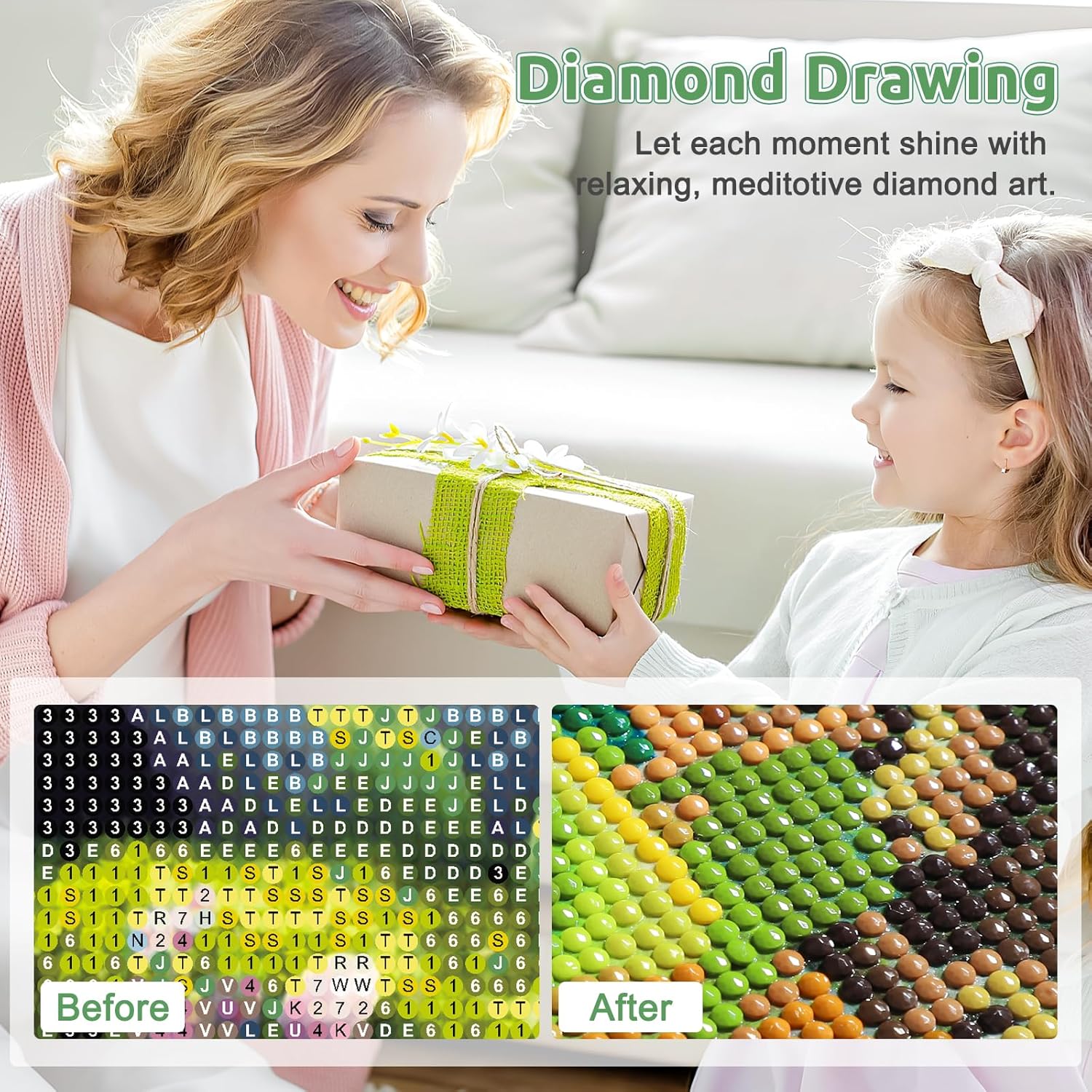 EOBROMD Kits de pintura de diamante panda para adultos, kits de pintura de diamante 5D para niños principiantes, pintura de bricolaje con puntos de