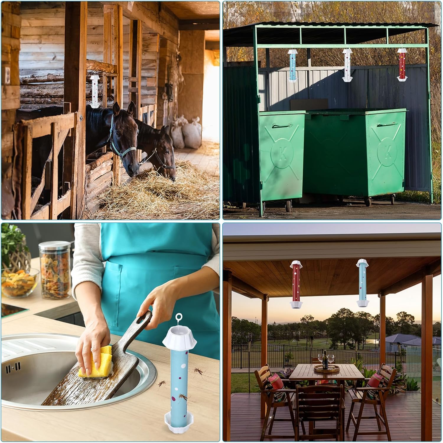 12 piezas de trampa adhesiva para moscas, para interiores y exteriores, de larga duración, con gancho para colgar avispas, mosquitos, insectos,