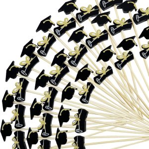 200 palillos de cóctel de graduación, 4.7 pulgadas, palillos de dientes de cóctel, palillos de dientes largos decorativos de bambú para suministros 200 palillos de cóctel de graduación, 4.7 pulgadas, palillos de dientes de cóctel, palillos de dientes largos decorativos de bambú para suministros