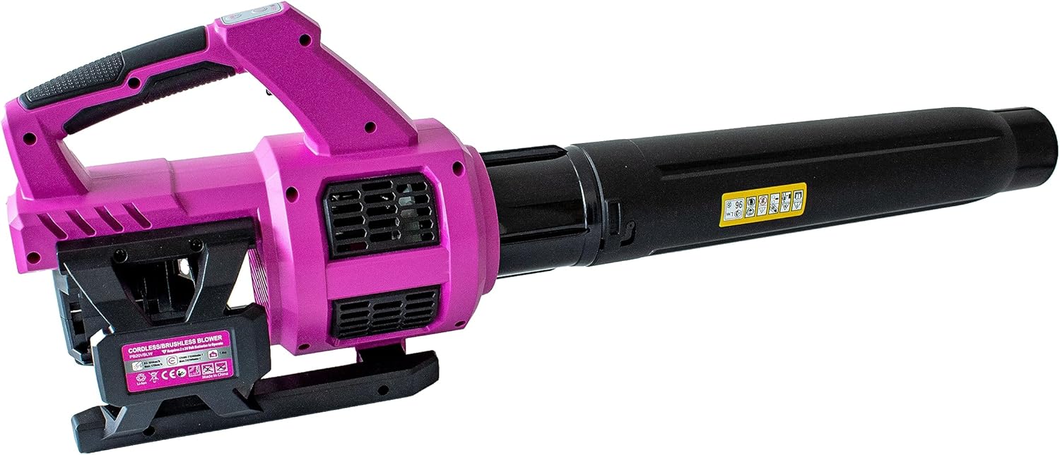 Soplador inalámbrico sin escobillas de iones de litio de 40 voltios con modo de velocidad turbo (solo herramienta, baterías no incluidas), color rosa