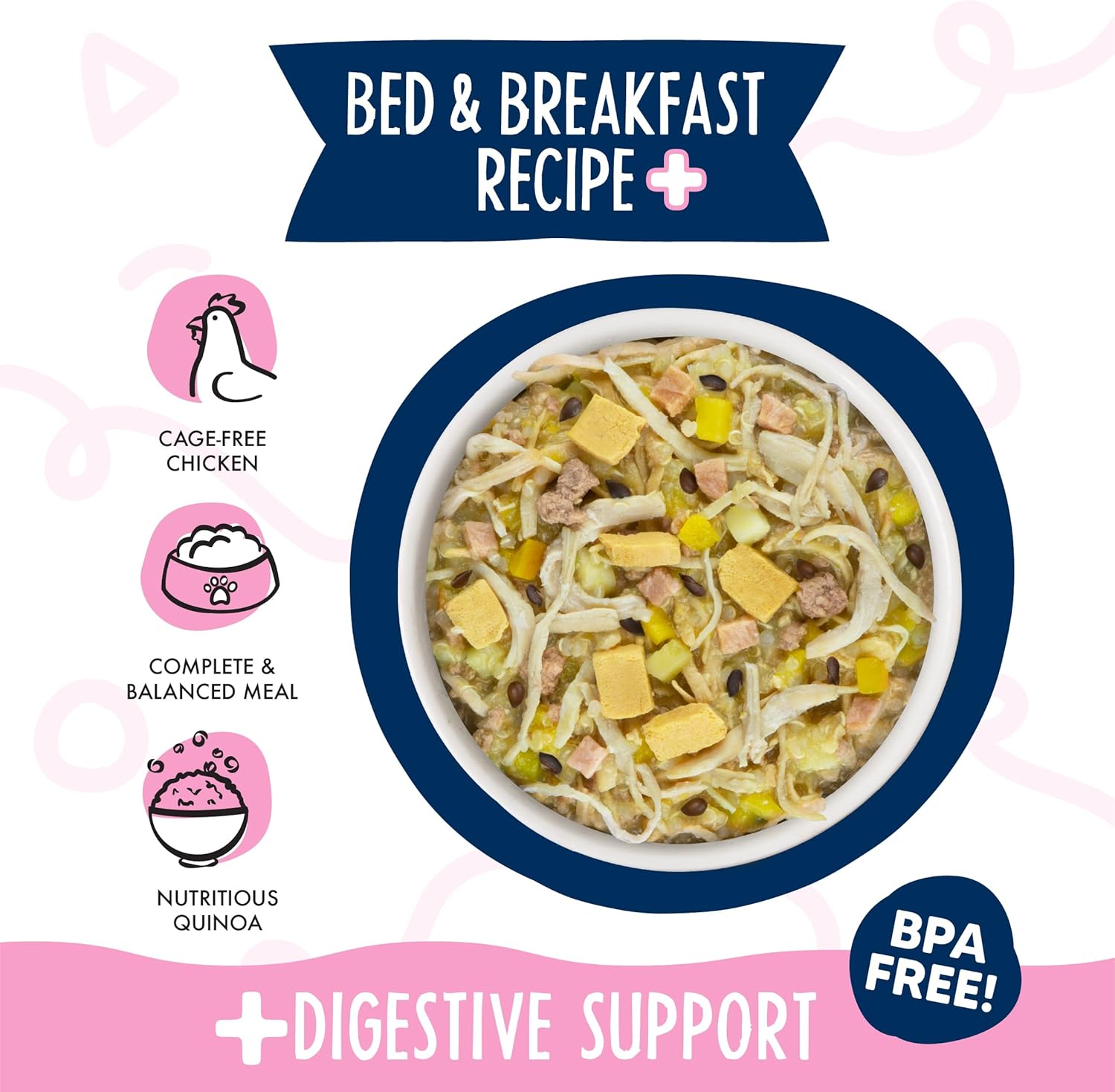 Weruva Meals ‘n More – Alimento húmedo natural para perros, Bed & Breakfast Plus soporte digestivo, taza de 3.5 onzas (paquete de 12)