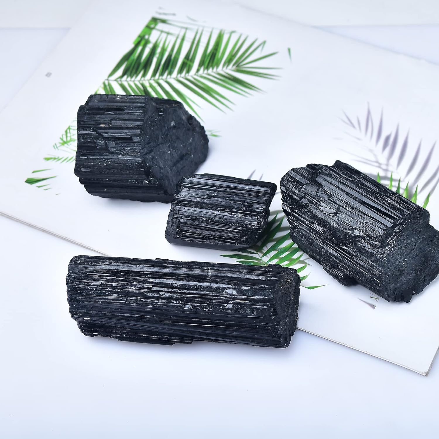 WUYOUSHI 1PSC – Cristal en bruto de turmalina negra natural de 0.55 a 0.66 libras, piedras preciosas de cristal curativo de alta calidad para