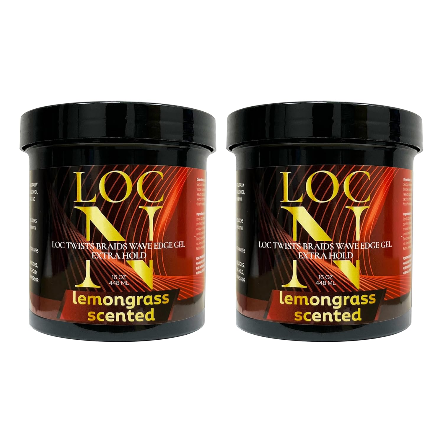 LOC N Twists Braids Wave Edge Gel Extra Strong Hold, 16 oz.15.1 fl oz. (aroma a hierba de limón) – Recién actualizado – (paquete de 2)