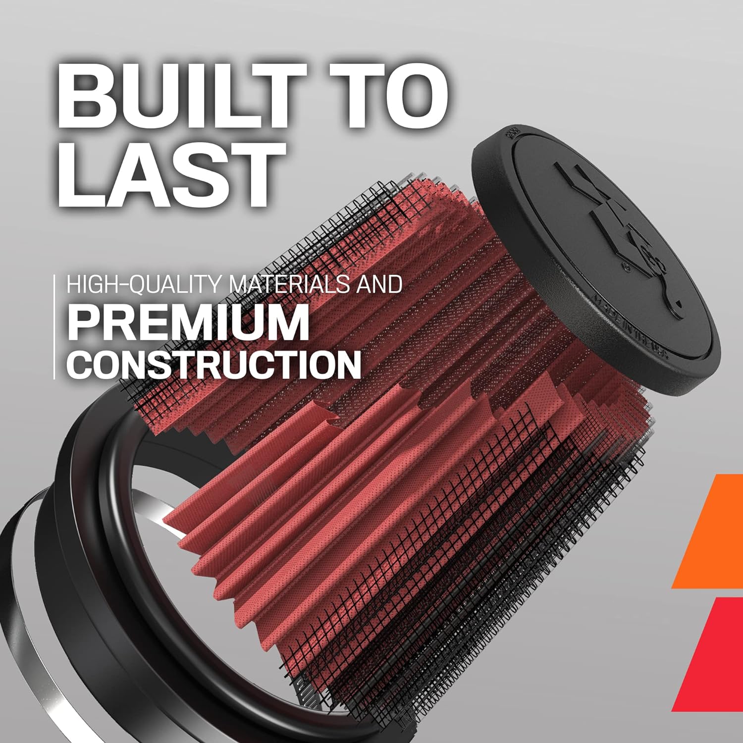 K&N Filtro de admisión de aire universal con abrazadera alto rendimiento, Premium, Filtro de aire de repuesto Diámetro de la brida 2.75 pulgadas,