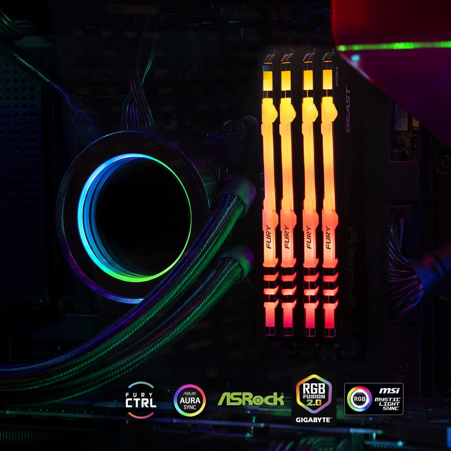 Kingston Fury Beast KF432C16BBA8 – Memoria de escritorio RGB 8 GB 3200 MHz DDR4 CL16