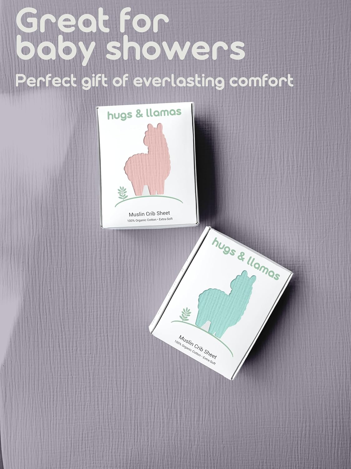 hugs & llamas  Sábana bajera ajustable de muselina de algodón 100% orgánico  Sábanas de cuna de primera calidad para niños y niñas  Sábanas