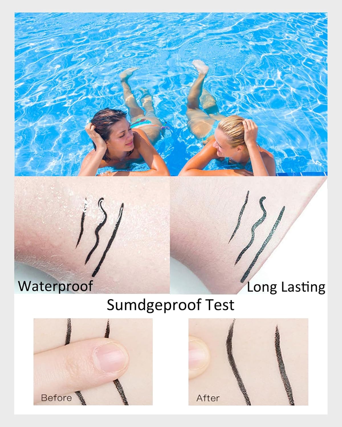 Lápiz líquido para cejas, bolígrafo profesional de tinte de cejas de elevación profesional, 2 unidades, lápiz delineador de ojos de agua de