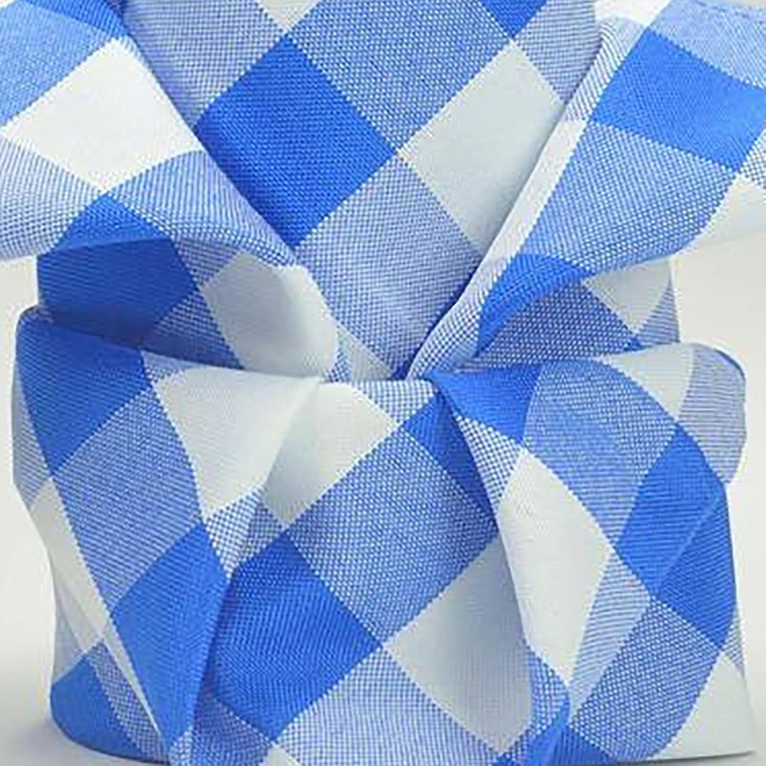 Efavormart – Paquete de 25 servilletas de tela escocesa azulblanco, estilo guingán, 15 x 15 pulgadas