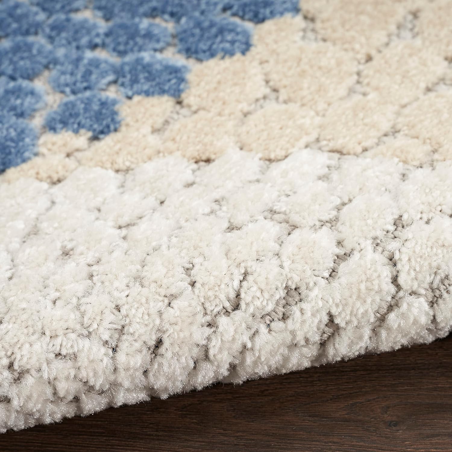 Nourison Aloha – Alfombra para interiores y exteriores, azulgris de 6 x 9 pies, fácil limpieza, no se desprende, para dormitorio, sala de estar,