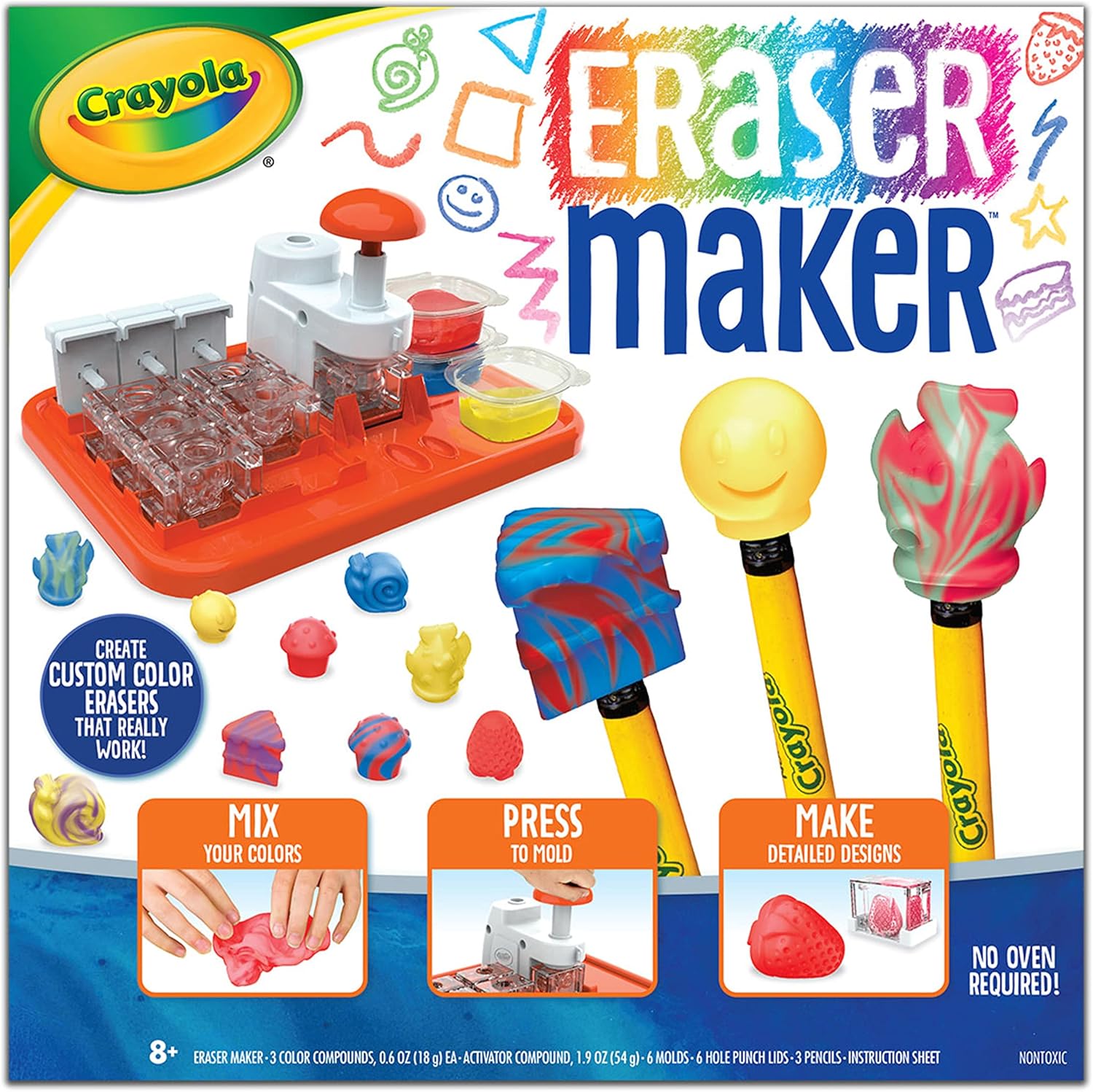 Crayola Fabricante de borradores, kit de manualidades de bricolaje, regalo para niños, 8, 9, 10, 11