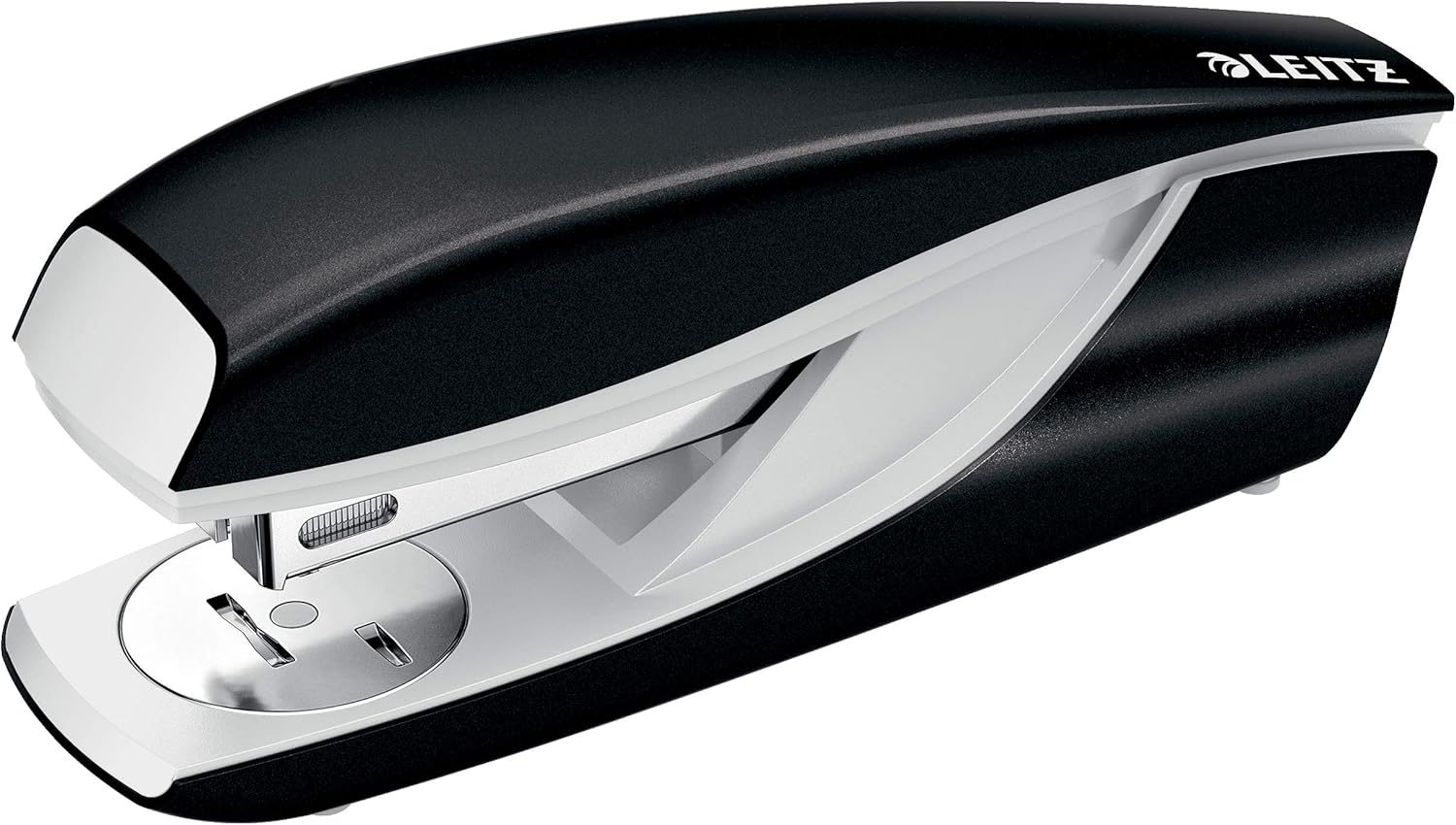 Leitz Grapadora, capacidad para 30 hojas, cuerpo metálico ergonómico, incluye grapas, rango Wow, 55021001 – Negro