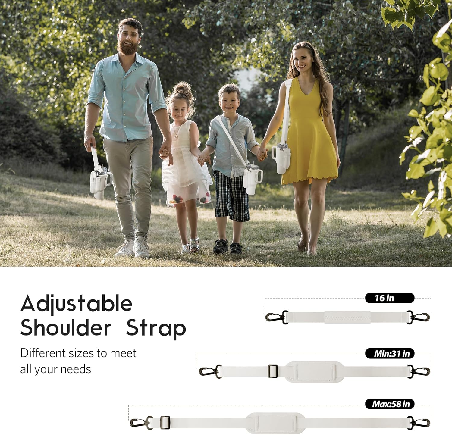Onite Stanley – Soporte para botella de agua, accesorios para portavasos, bolsa con correa para el hombro para vaso de 3040 onzas con asa, para