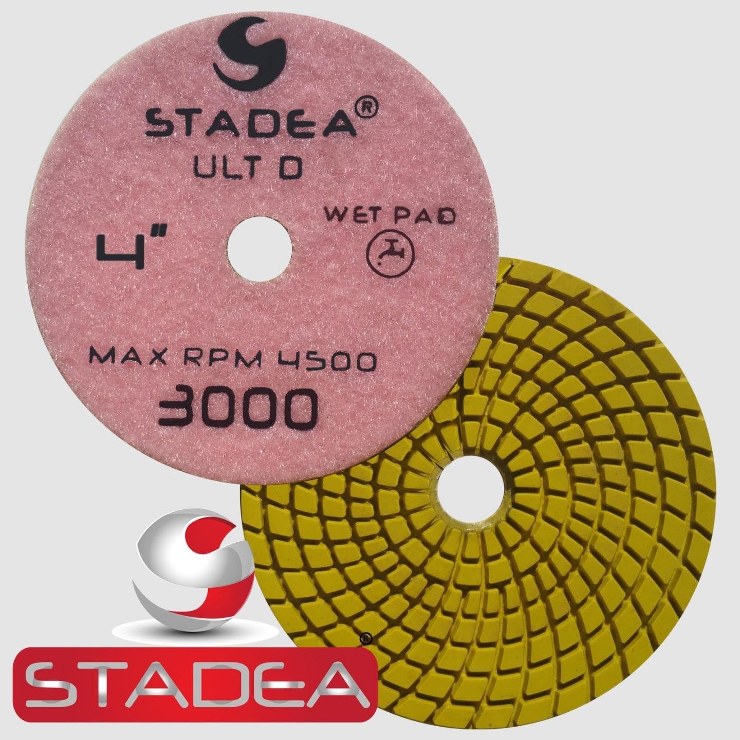 Stadea Almohadillas de pulido de granito PPW106X 4 “arena del cojín 1500 del diamante para el pulido de las piedras del cuarzo del granito