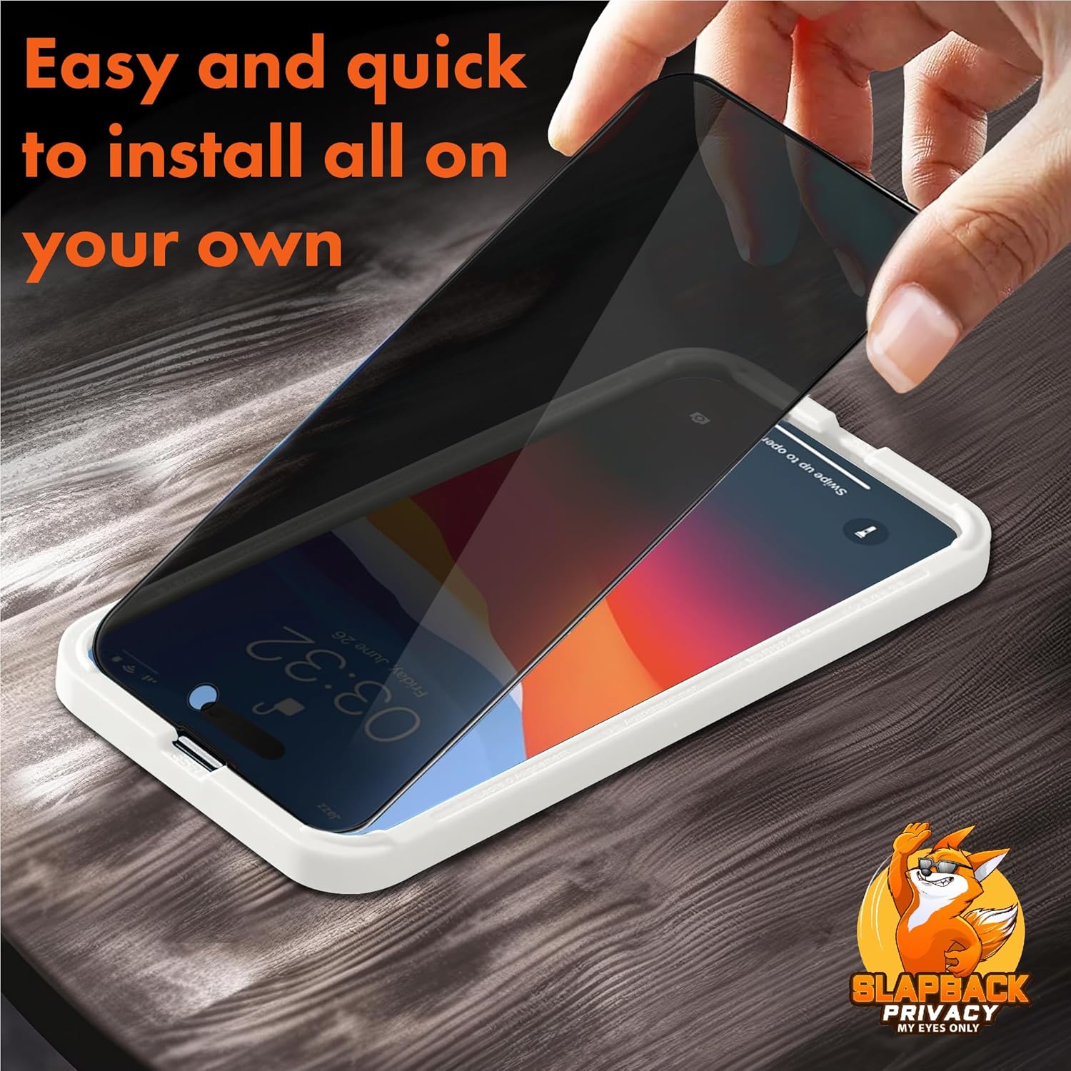 Slapback – Protector de pantalla de privacidad prémium para iPhone 14 Pro 2 unidades pantalla de 6.1 pulgadas vidrio templado de dureza 9H antiespía