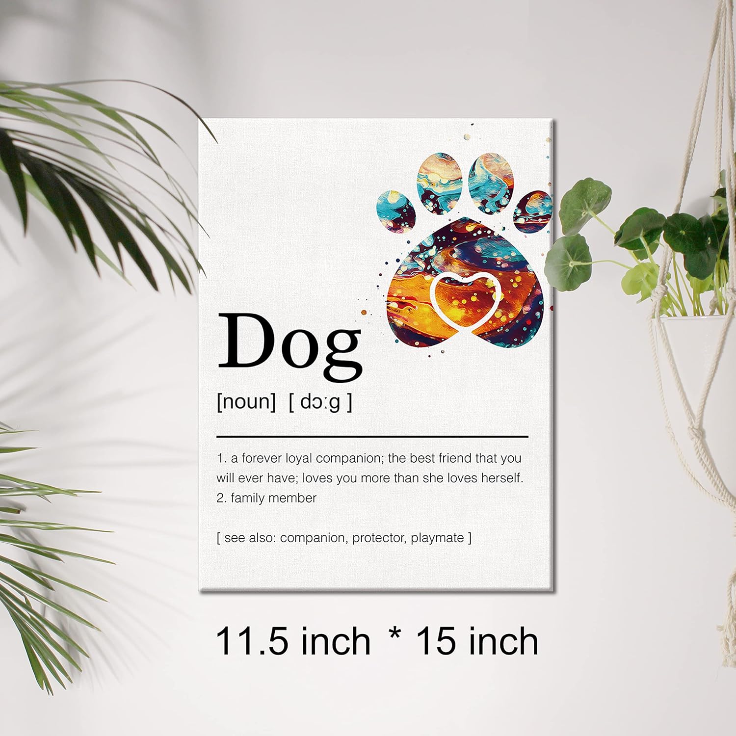 Lienzo decorativo para pared, diseño motivacional de perro, pintura en lienzo para el hogar, oficina, decoración de pared, enmarcado, regalo para