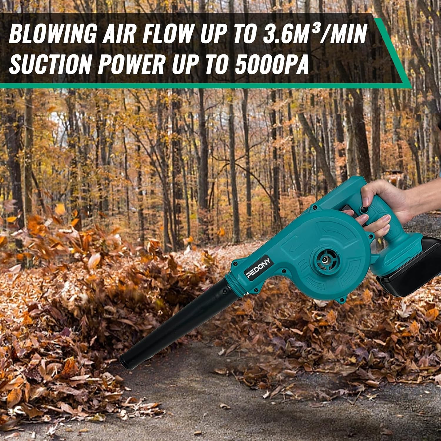Soplador de hojas inalámbrico para batería Makita de 18 V, soplador de aire eléctrico para lugar de trabajo de 130 MPH, soplador eléctrico de mango