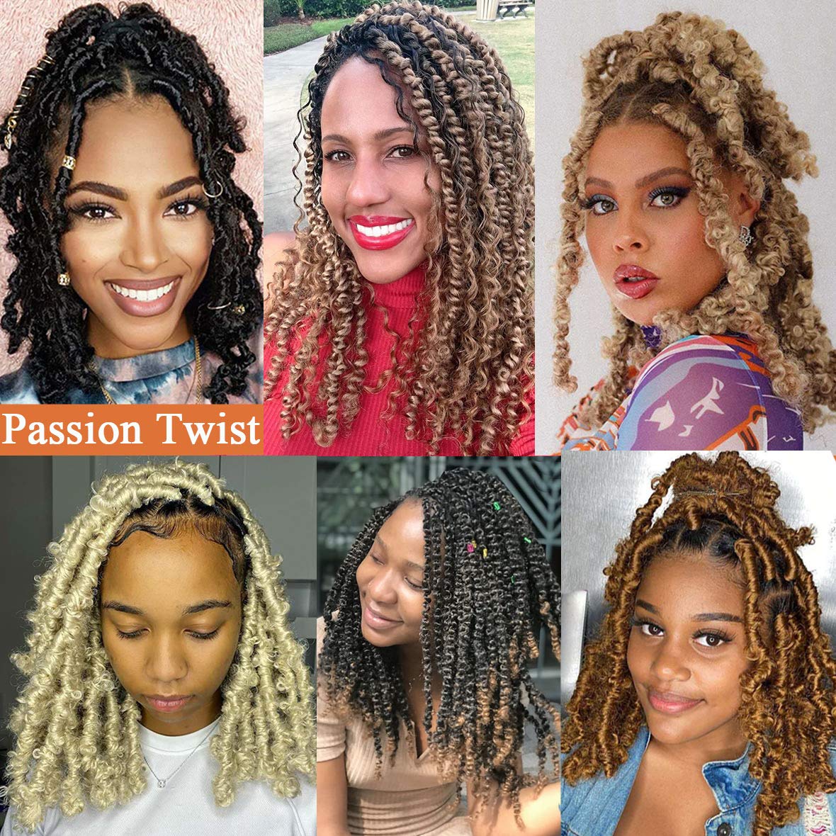 Leeven – pelo rizado de 18 pulgadas en onda de agua de Crochet Twist, 6 unidades, pasión de Twist Crochet, pelo sintético para mujeres negras