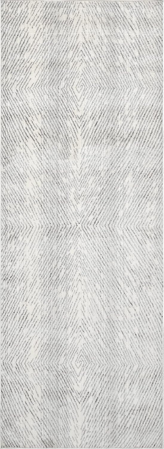 nuLOOM Jazlyn Broken Chevrons – Alfombra de pasillo, 2 pies 6 pulgadas x 8 pies, color beige