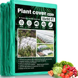 Berlune Cubiertas para plantas con protección contra la congelación, mantas para plantas para protección de invierno, cubierta flotante de hileras Berlune Cubiertas para plantas con protección contra la congelación, mantas para plantas para protección de invierno, cubierta flotante de hileras