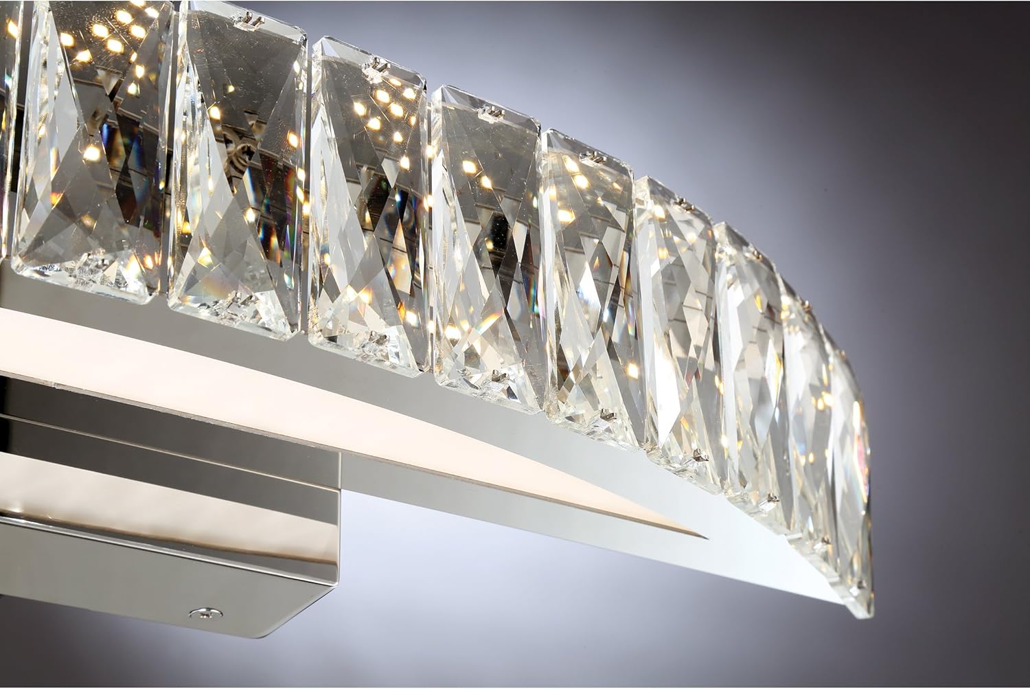 Quoizel PCGA8519C Gala – Iluminación de baño de cristal, 1 luz, LED de 12 vatios, cromo pulido (5 pulgadas de alto x 19 pulgadas de ancho)