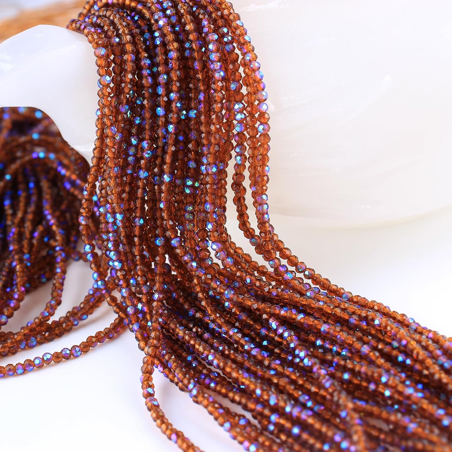 1200 cuentas de cristal de 0.118 pulgadas para hacer pulseras, 48 cuentas espaciadoras sueltas con corte de diamante facetado para hacer joyas,