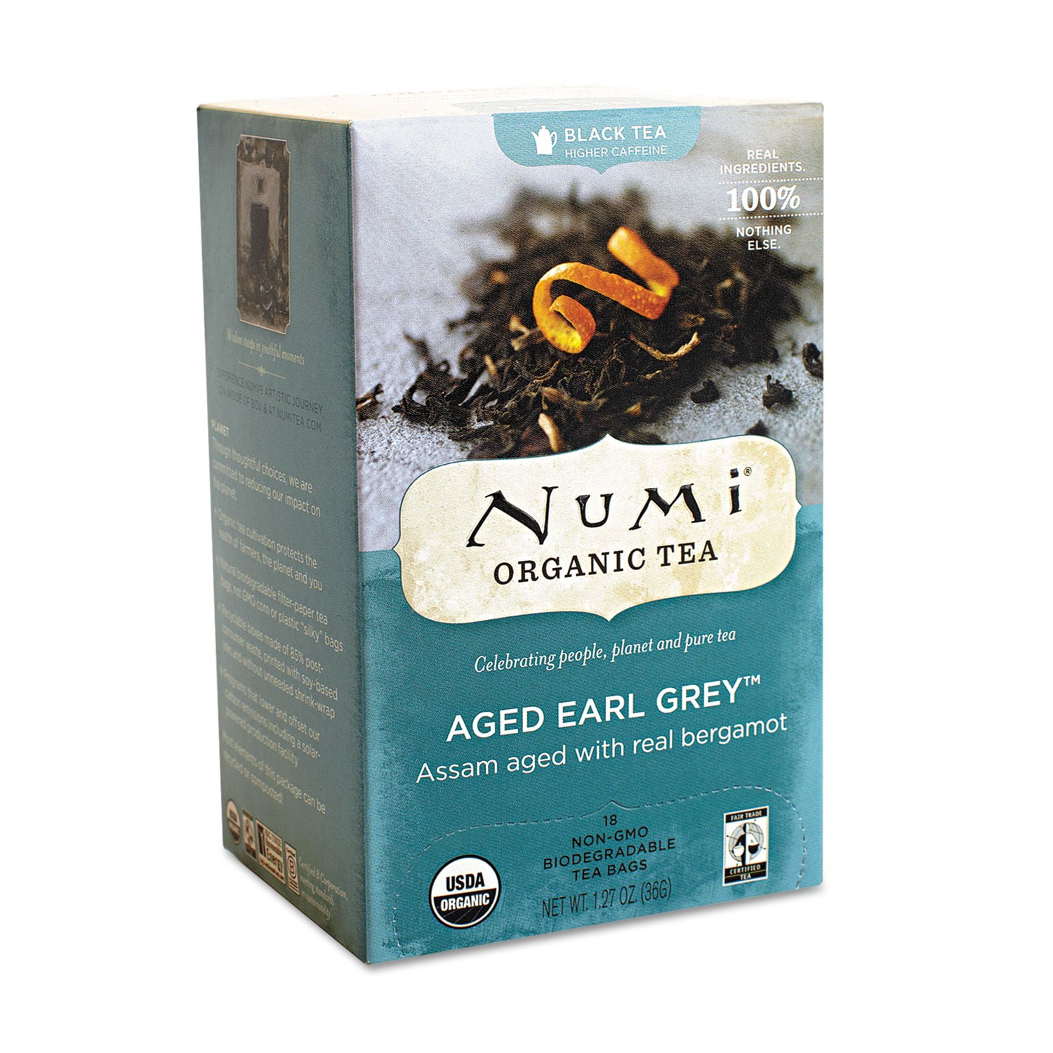 Numi Té orgánico Envejecido Earl Grey Black Tea, 18 ct