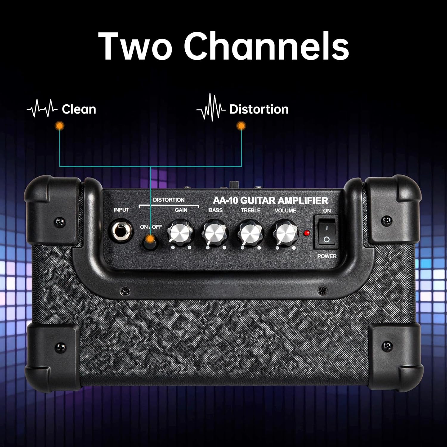 Mini amplificador de guitarra eléctrica, amplificador de efecto de 10 W, conector de salida de auriculares, efectos de sonido limpiodistorsión,
