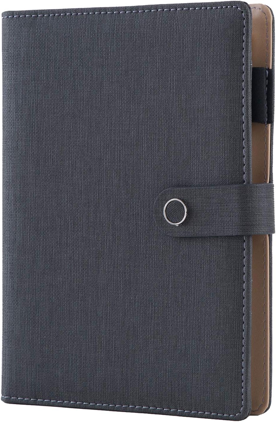 CAGIE Cuaderno de escritura de cuero en espiral, carpeta de 6 anillas, bloc de notas recargable, planificador de negocios vintage, organizador