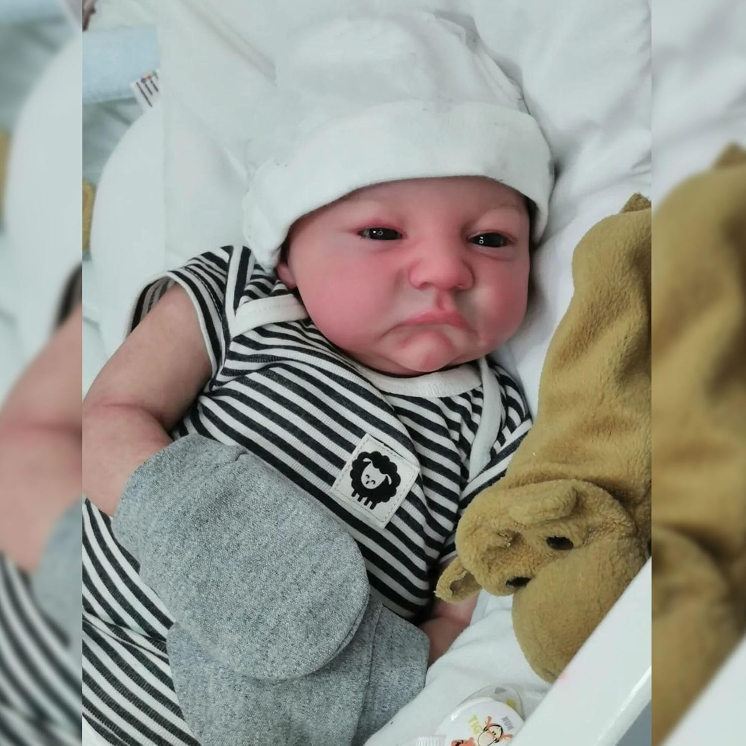 cosheng Muñecas de bebé Reborn de silicona de cuerpo completo para niños, 19 pulgadas, muñeca realista recién nacida, juguete de silicona para niños