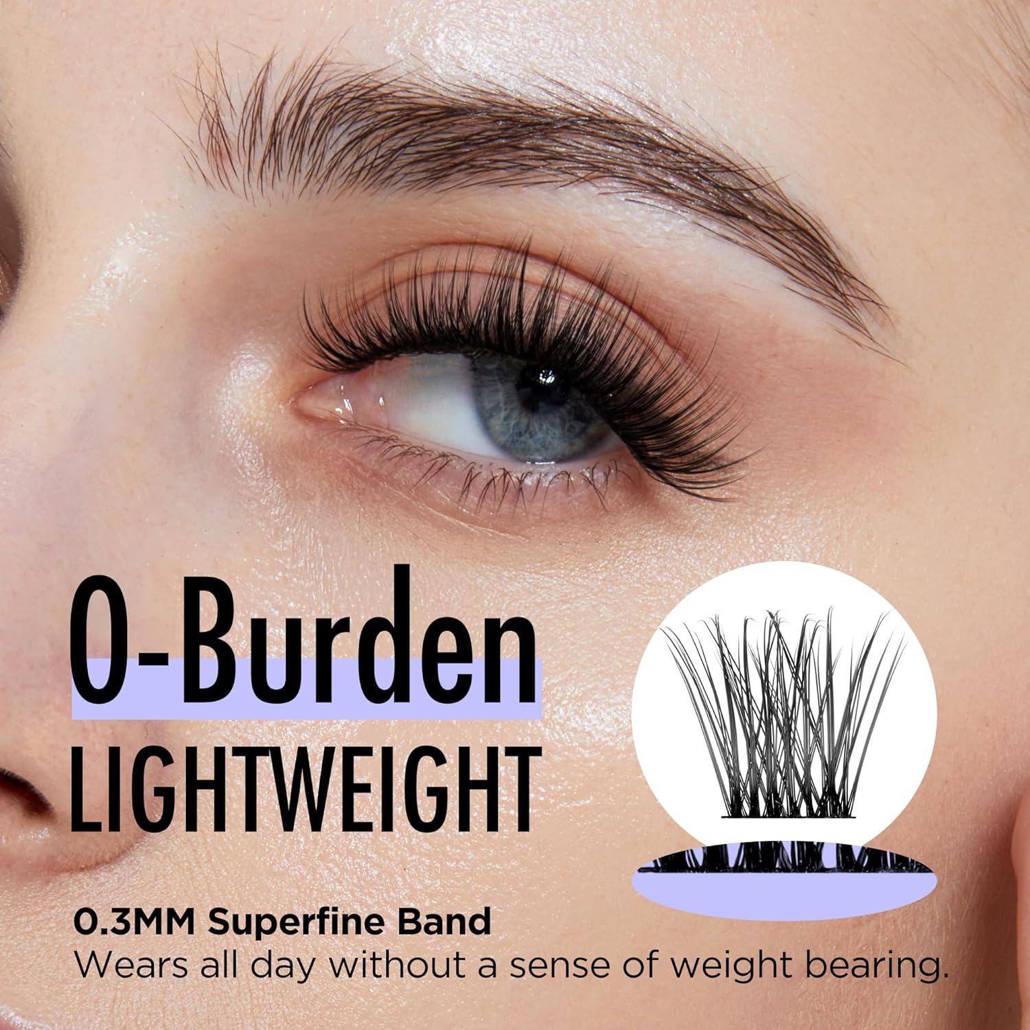 BEYELIAN Pestañas en racimo, rizo C, 144 unidades, individuales, mega racimos, extensiones de pestañas postizas de aspecto natural, reutilizables,
