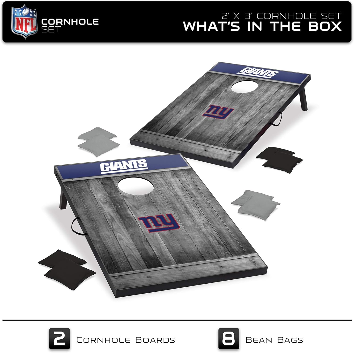 Wild Sports Juego de Cornhole de madera MDF NFL de 2’x3′