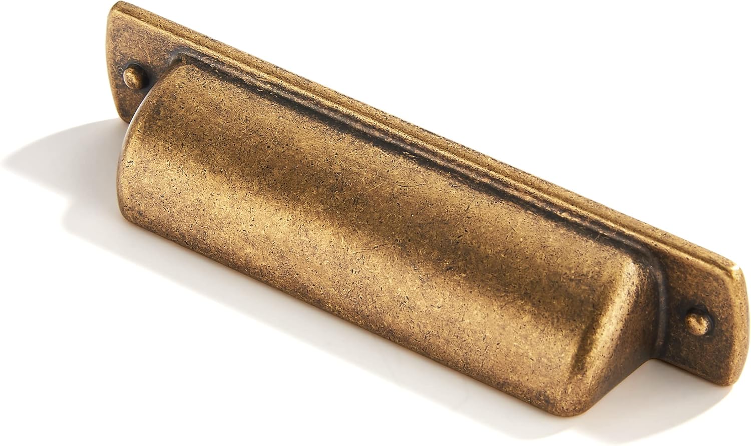 khtumeware Paquete de 10 tiradores de cajón de 3 pulgadas de latón antiguo, tiradores de taza para gabinetes, accesorios de cocina, manijas de