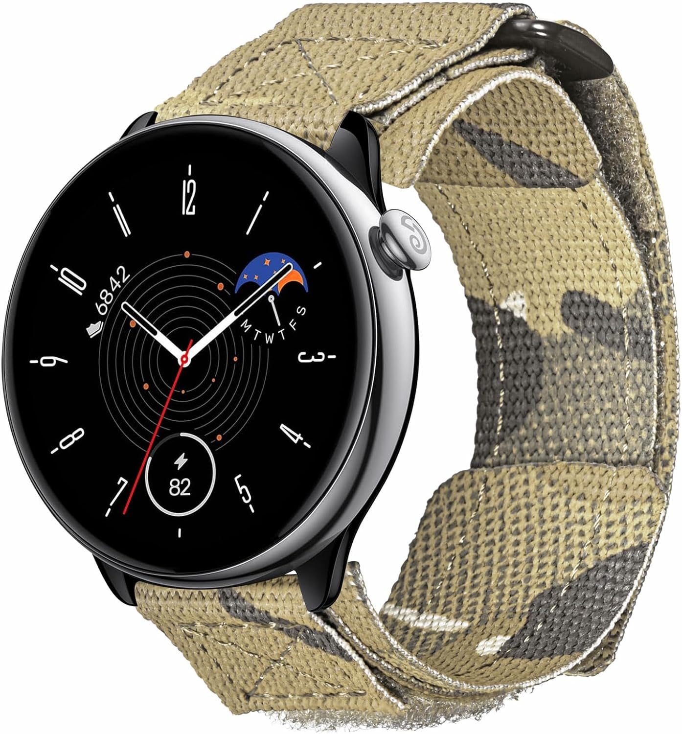 Hemsut – Correa de reloj compatible con Amazfit, correa deportiva de nailon resistente de camuflaje con diseño de bucle tejido para reloj