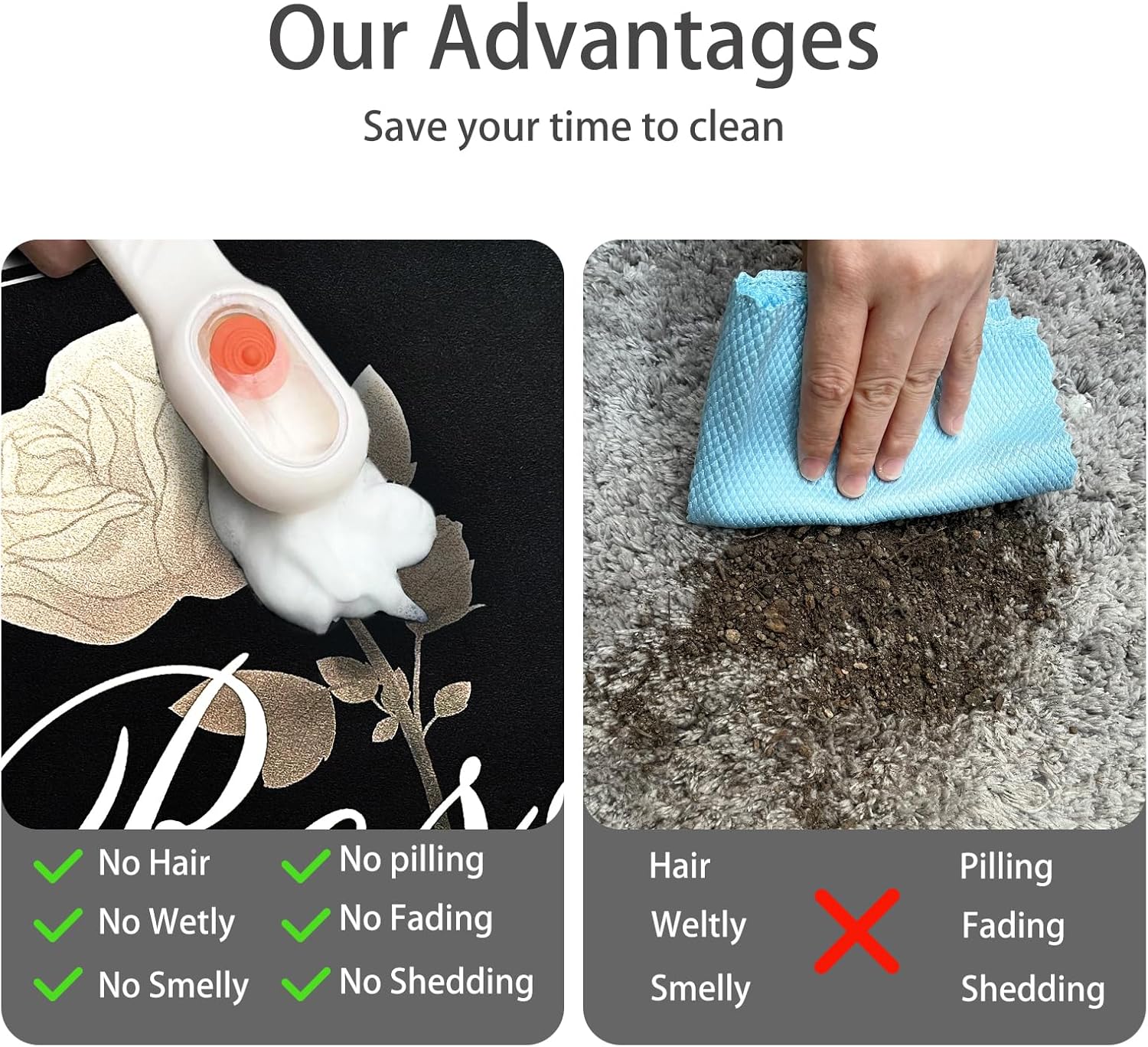 Alfombra de baño de secado rápido, súper absorbente, antideslizante, lavable, alfombra de ducha de 24 x 16 pulgadas para delante de la bañera,