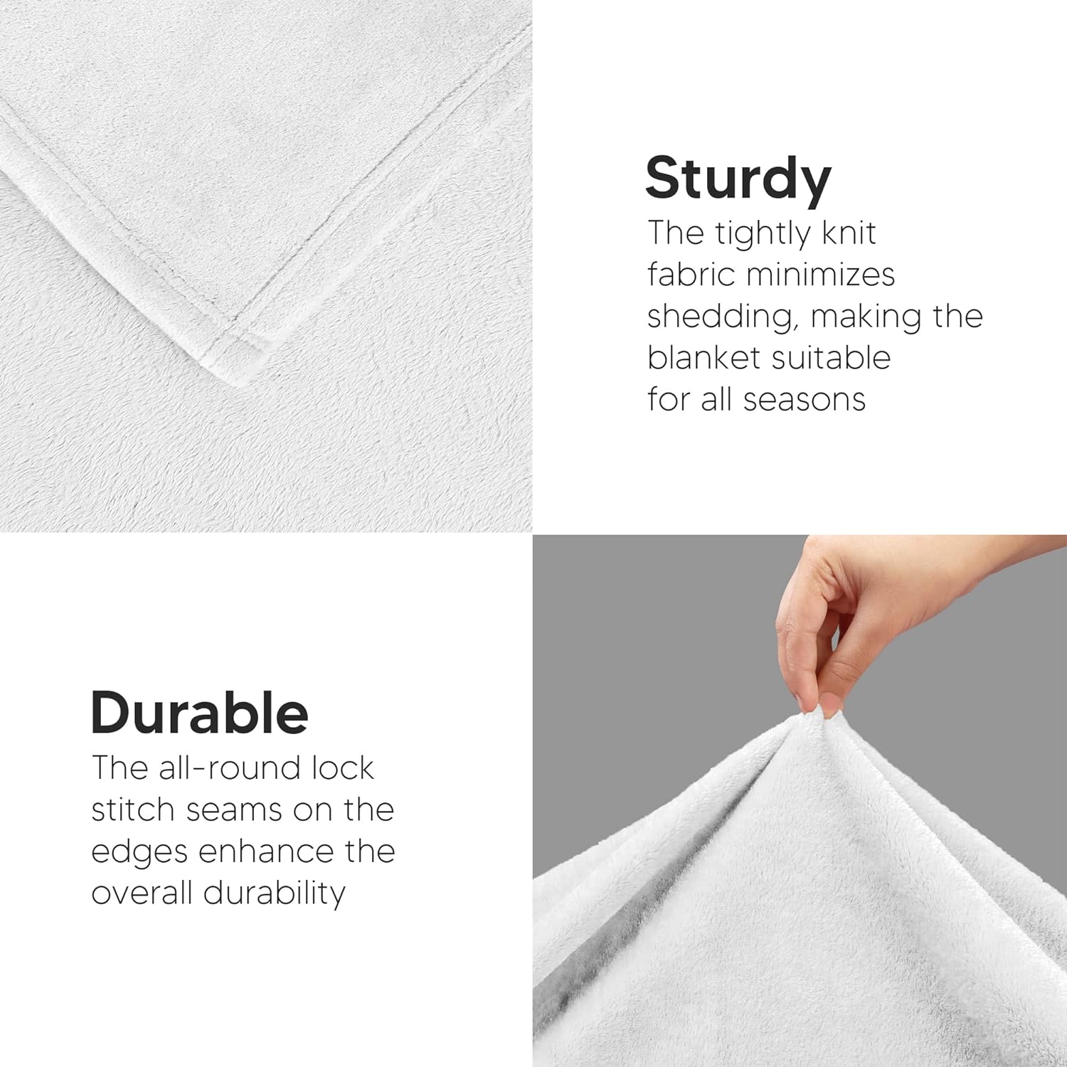 Utopia Bedding Manta de forro polar, tamaño XL, color blanco, 10.58 ozm, manta de lujo para sofá, cama, antiestática, mullida y suave, de microfibra