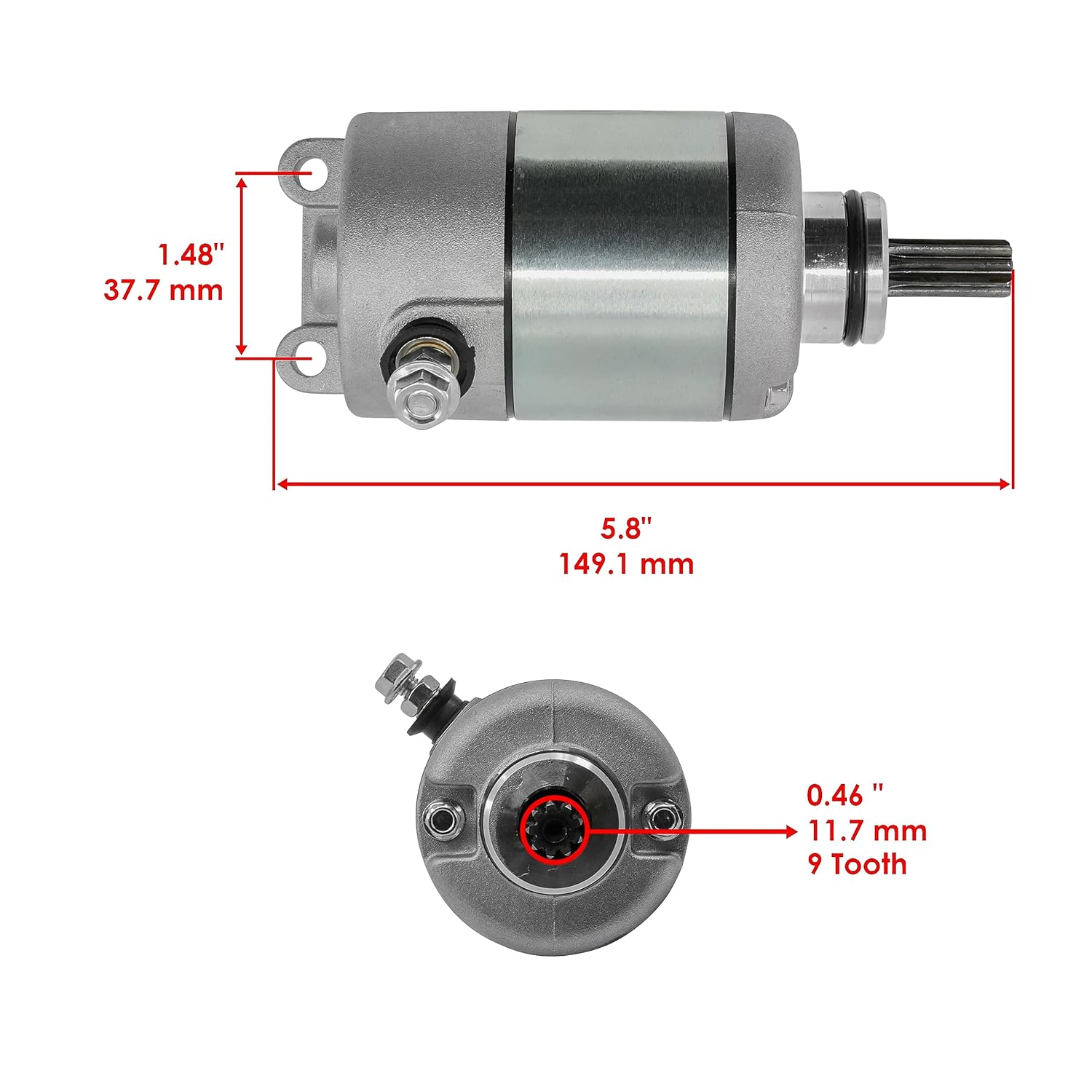 Caltric Motor de arranque compatible con motocicleta Kawasaki KLX140 Monster Energy 2009