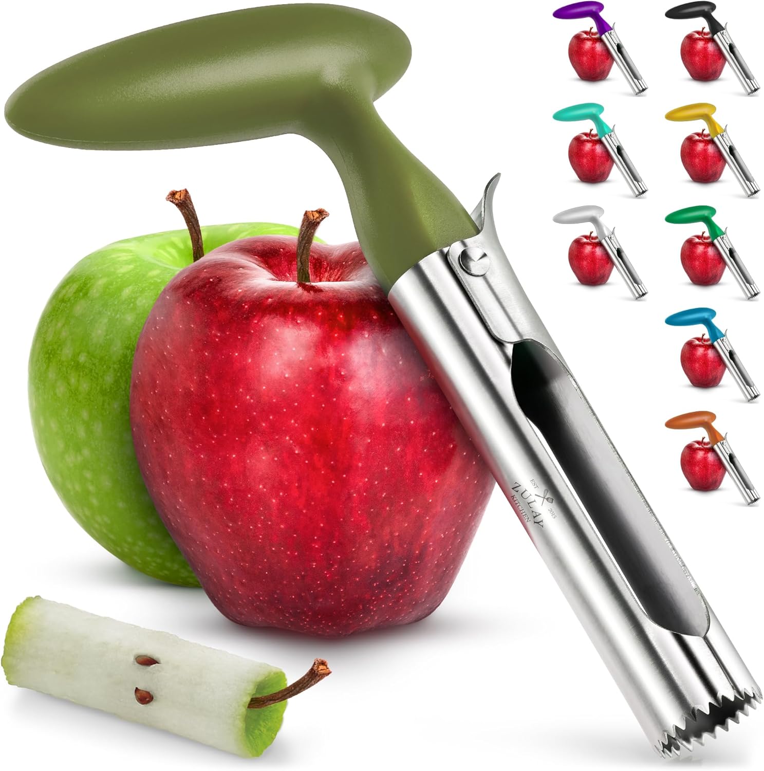 Zulay Kitchen Herramienta descorazonadora de manzana de alta calidad, ultraafiladas, de acero inoxidable, cuchillas dentadas para un fácil