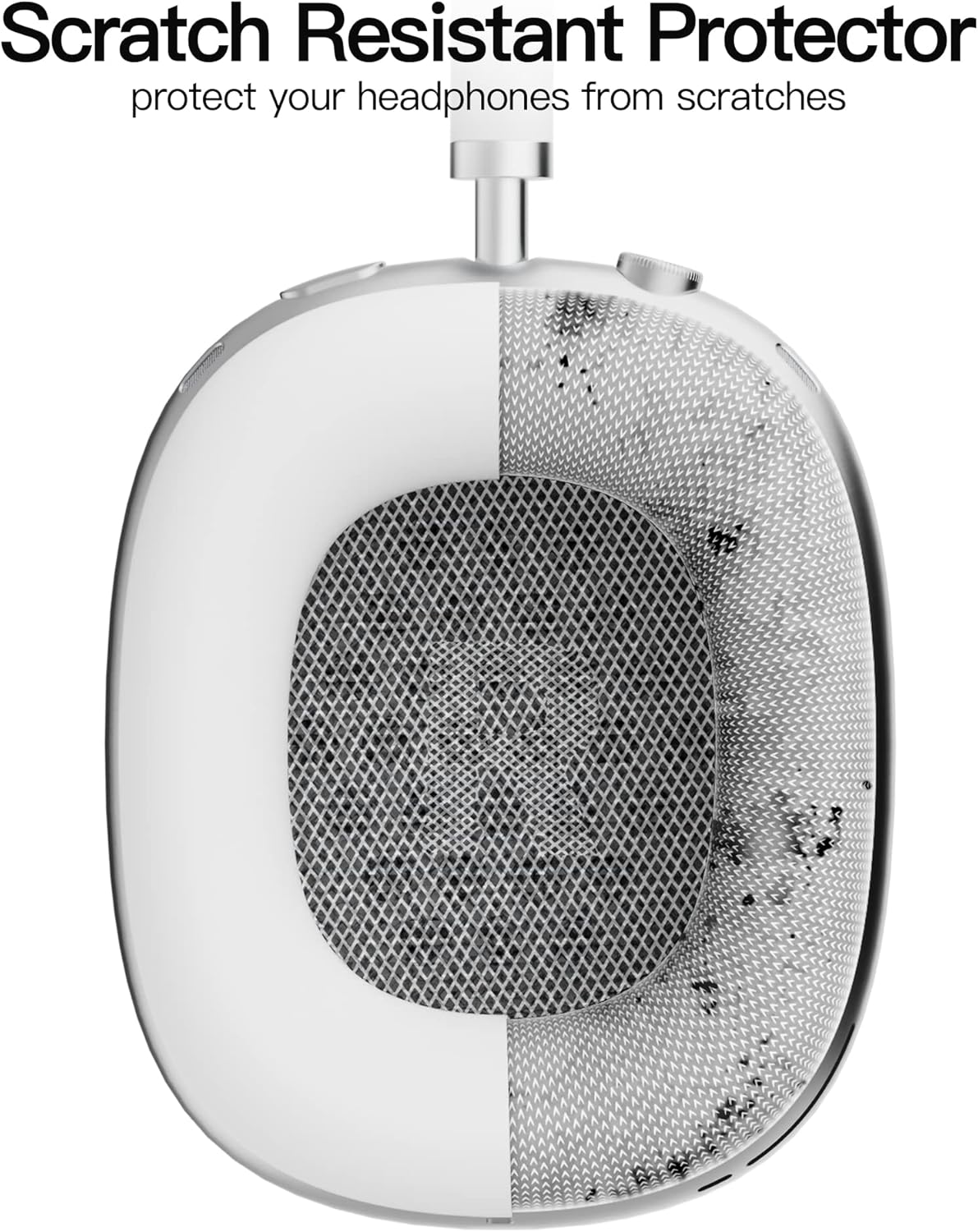 Tucana Fundas de silicona compatibles con AirPods Max, cubierta superior + cubierta para auriculares (blanco)