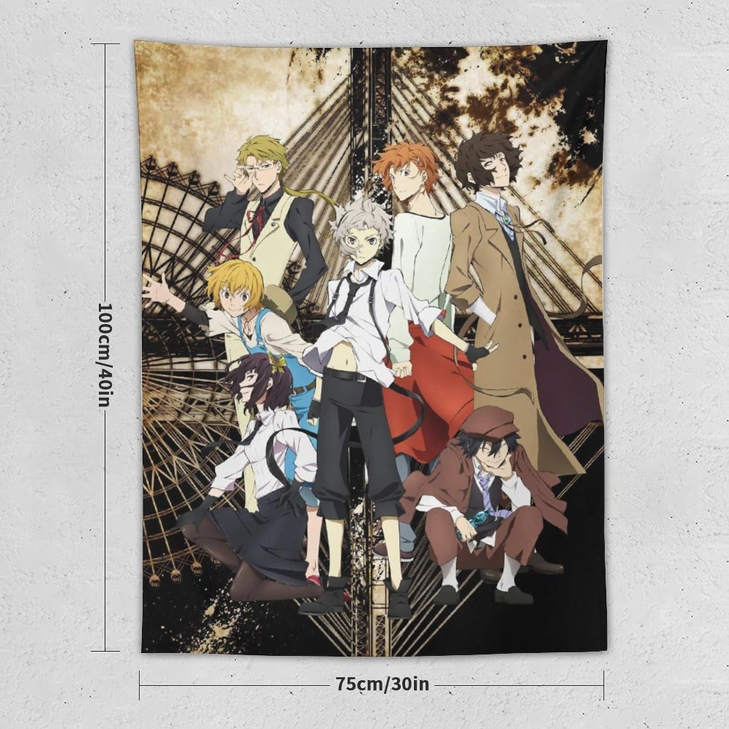 Bungo Stray Dogs – Tapiz de anime (25) Tapiz decorativo para pared, sala de estar, dormitorio, impresiones de 30 x 40 pulgadas