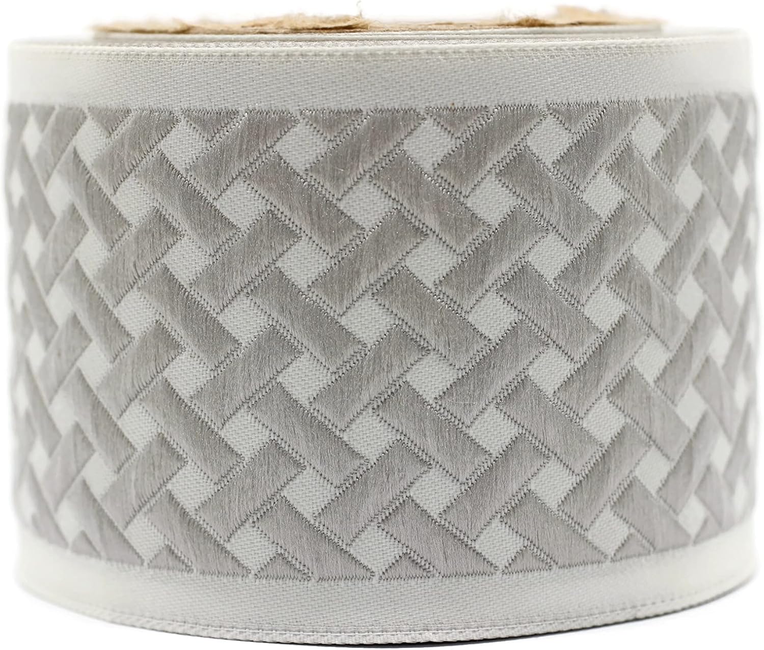 3.8 yardas carrete 2.7 “gris y crema nudo bordado cortinas cinta jacquard para sus cortinas cortinas cortinas bandas cinta de ajuste V5 179