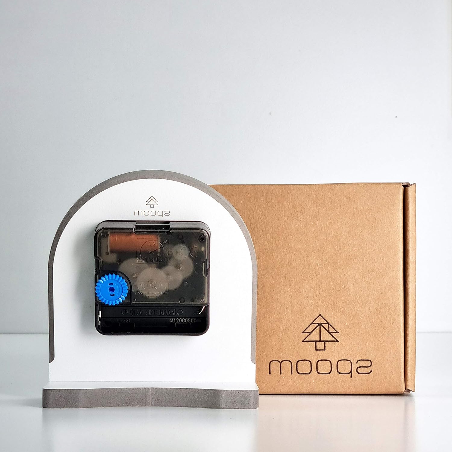 mooqs Reloj de madera silencioso sin tictac, funciona con pilas, decorativo, pequeño, analógico, moderno, para escritorio, mesa, mesa, reloj para el